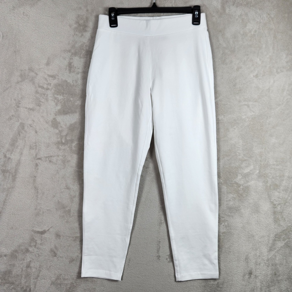 Susan Graver Pants Womens X-Small Petite White Weekend Stretch Slim Leg A350176